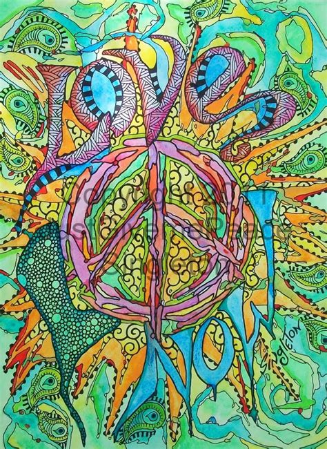 Just Give Me Peace The Spirit The Peace The Love Singleton Hippie Art