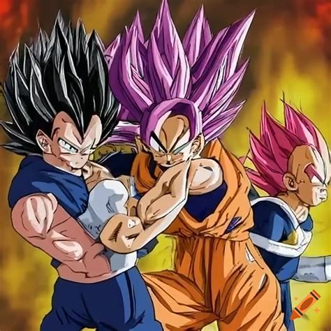 Epic Clash Between Goku And Vegeta In Dragon Ball Z On Craiyon