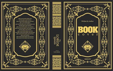 Premium Vector | Book cover design featuring golden ornate frame and ...
