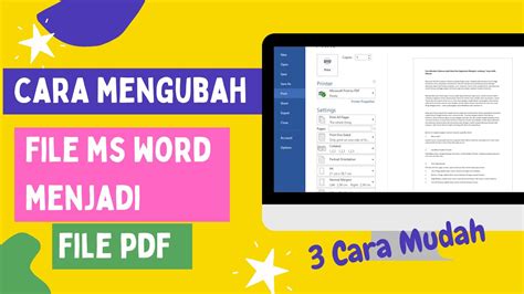 Cara Mengubah Word Ke Pdf Di Laptop Youtube