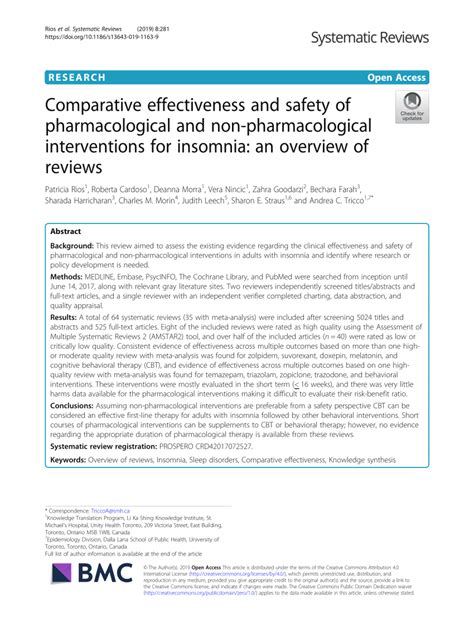 PDF Comparative Effectiveness And Safety Of Pharmacological And Non