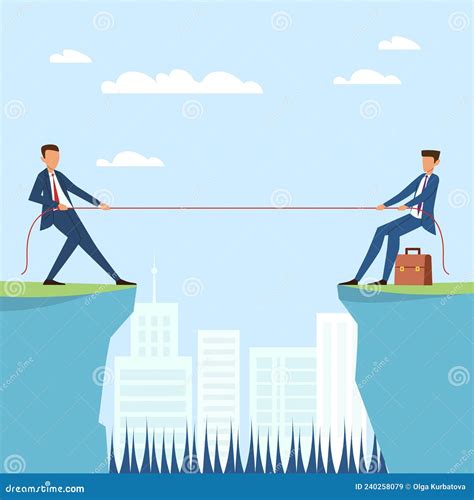 Rivalidad Entre Empresas Y Empleados. Los Hombres De Negocios Juegan Al