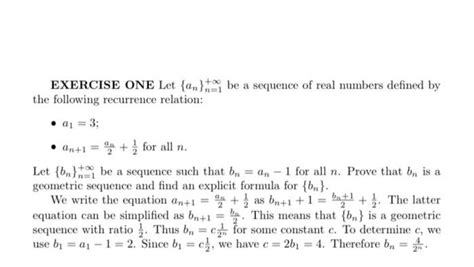 Solved Exercise One Let Anita Be A Sequence Of Real Numbers Chegg