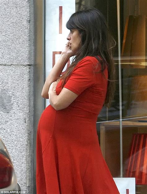 Penelope Cruz Shows Off Her Huge Bump In Red Dress As She Awaits Birth