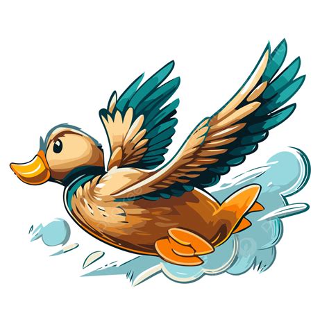 Mallard Ducks Flying Clipart