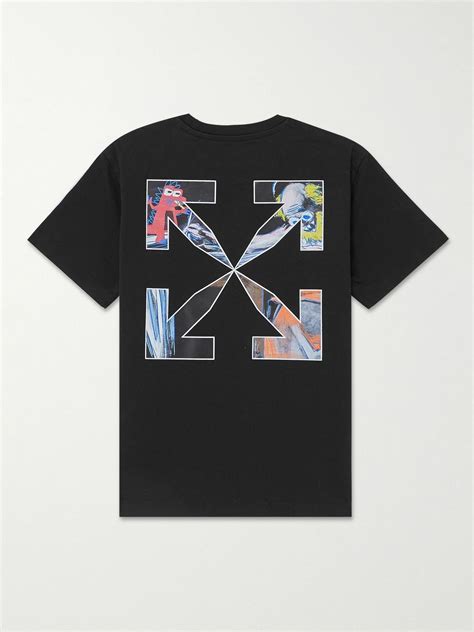 Off White Monster Arrow Logo Print Cotton Jersey T Shirt Black Off