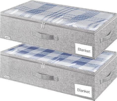 Supowin Under Bed Storage, 2 Pack Underbed Storage Containers with 3 ...