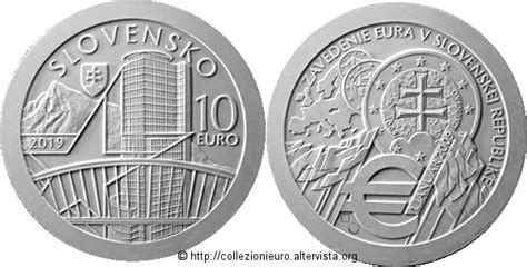 Slovacchia 10 Euro Commemorativo Dedicato Al 10 Anniversario Dell