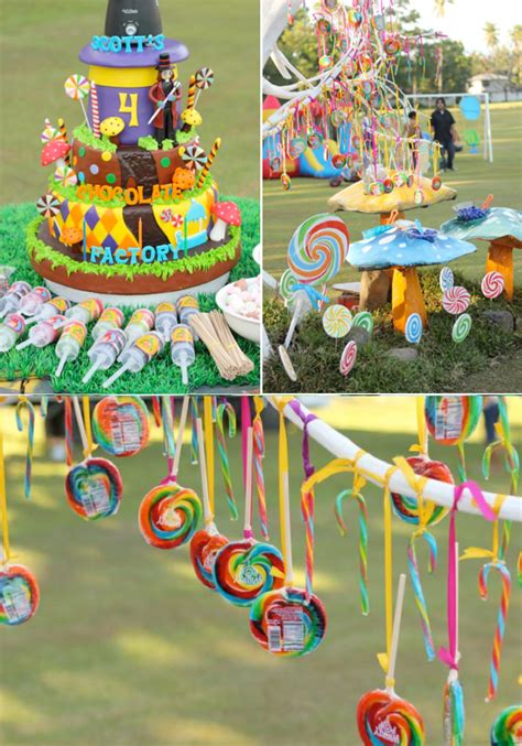 Karas Party Ideas Willy Wonka Chocolate Factory Candy Birthday Party