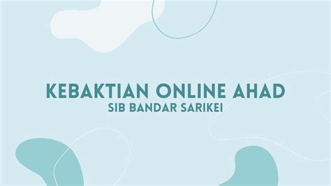 Kebaktian Ahad Online Jun Bem Sib Bandar Sarikei Youtube