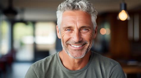 Premium Ai Image Middleaged Man Smiles At The Camera