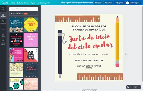 Crea Tus Propias Invitaciones Escolares Gratis Canva Hot Sex Picture