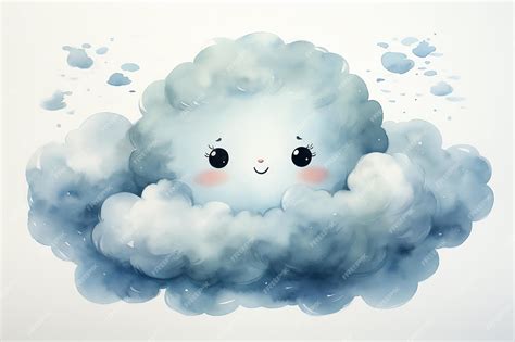 Premium Photo | A watercolor illustration of a cloud