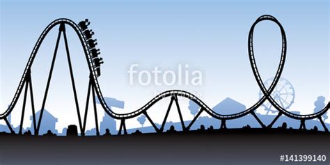 Roller Coaster Silhouette Vector at Vectorified.com | Collection of Roller Coaster Silhouette ...