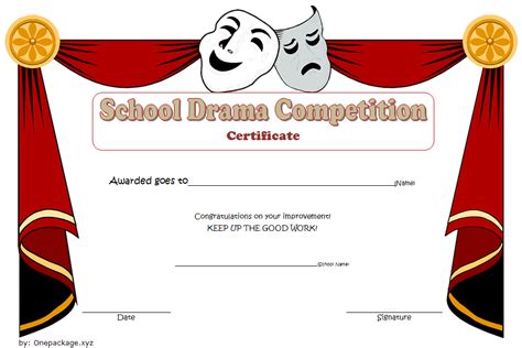 Drama Certificate Template Free 10 Fresh Concepts Awards