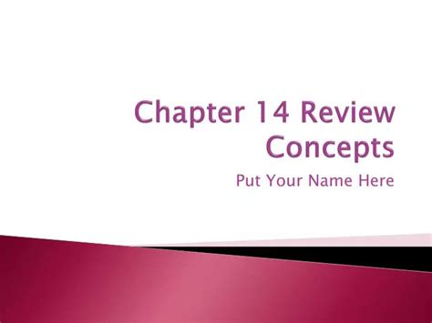 Ppt Chapter 14 Review Concepts Powerpoint Presentation Free Download