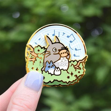 Totoro Flute Music Spinning Enamel Pin | Enamel pins, Enamel pin ...