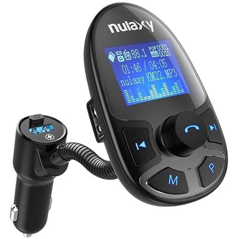 Nulaxy Bluetooth Car FM Transmitter Wireless Audio Adapter Receiver