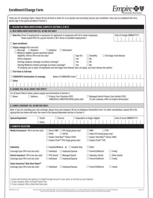 Fillable Online Empire Employee Enrollment Change Form Fax Email Print