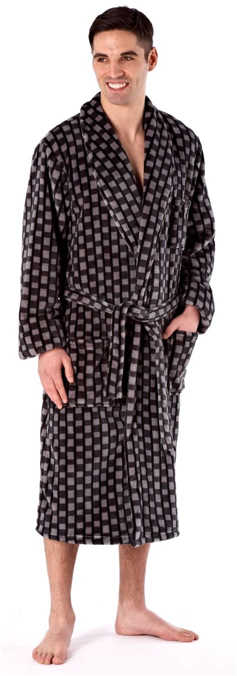 Mens Deluxe Luxury Dressing Gown Robe Bathrobe Soft Winter Warm Fleece Wrap Ebay