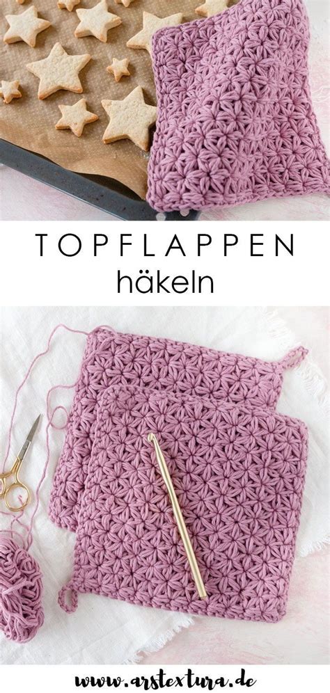 Topflappen mit Jasmin Muster häkeln ars textura DIY Blog