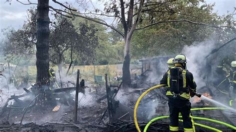 Feuer in Bonner Kleingartenanlage Huhn gerettet Holzstall zerstört