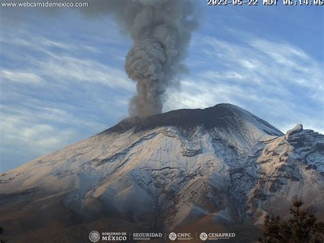 En las últimas 24 horas el volcán Popocatépetl emite 5 exhalaciones