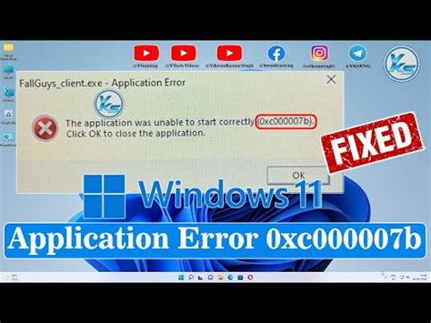 How To Fix Application Error 0xc000007b In Windows 11 10 8 YouTube