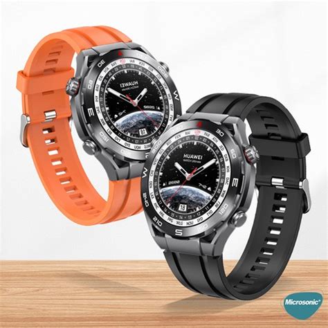 Microsonic Huawei Watch Ultimate Kordon Silicone Sport Band Lacivert