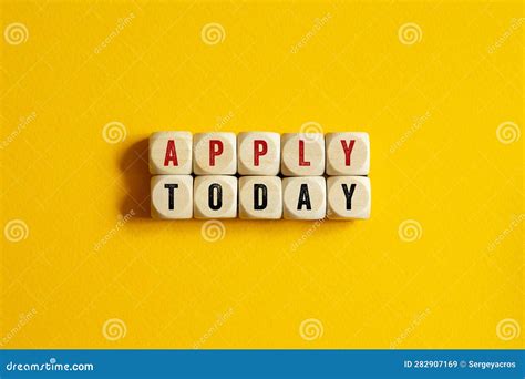 Apply Today Word Concept On Building Blocks Text Stock Image Image