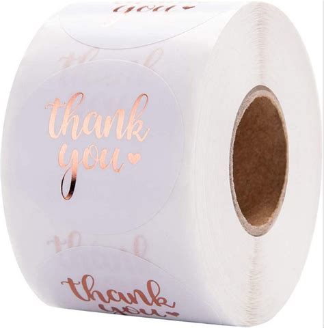 3 8cm Gold Foil Thank You Stickers 500pcs White Paper Seal Etsy