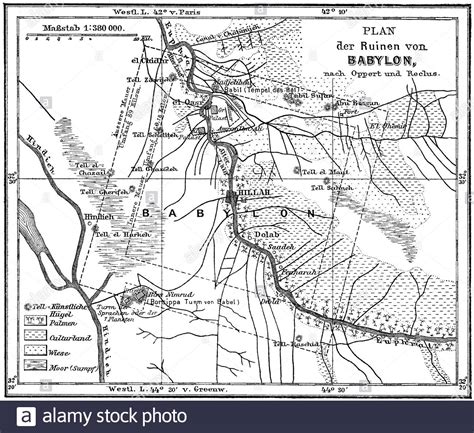 Map of the Babylonian Ruins, 19th century Stock Photo - Alamy