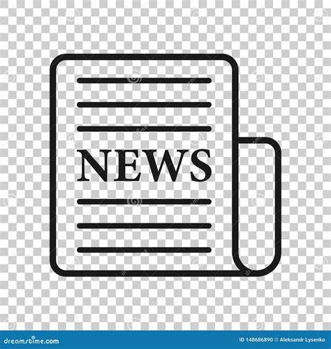 Newspaper Icon In Transparent Style News Vector Illustration On