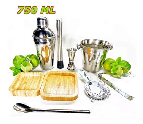 Kit Caipirinha Coqueteleira 750 Ml E Acessórios Inox Bar Frete grátis