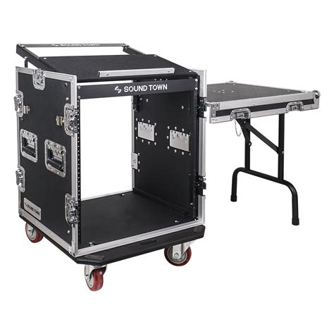 Sound Town 12U PA DJ Pro Audio Rack Road ATA Case With 11U Slant Mixer