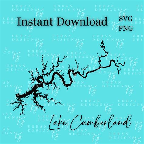 Lake Cumberland Kentucky Map SVG, PNG, Instant Digital File Download