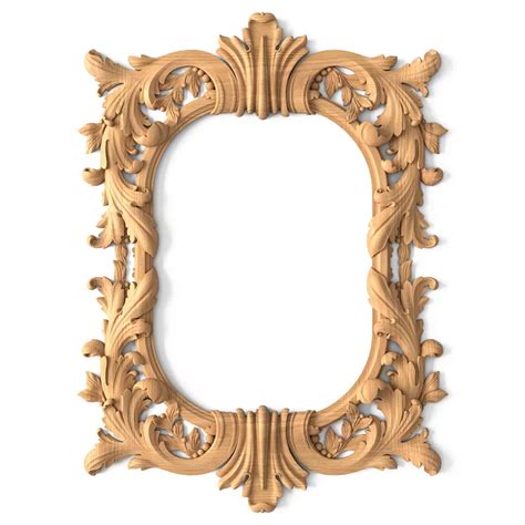 Baroque wooden frame, Ornate floral frame