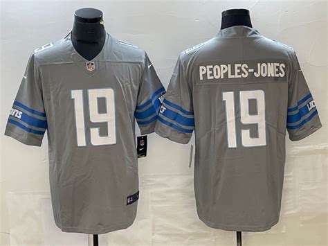 Mens Detroit Lions 19 Donovan Peoples Jones Grey 2023 Fuse Vapor