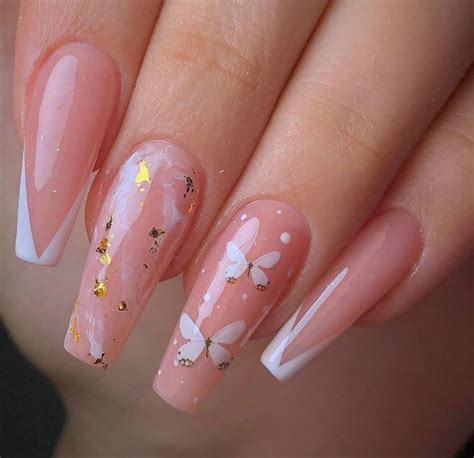 Pin Em Nail Designs French Nude White Babyboomer Nail Art Long