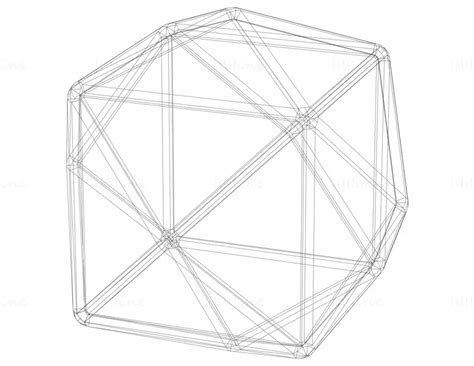 Wireframe Shape Tetrakis Hexahedron 3D Printing Model STL