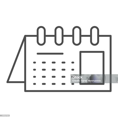 日曆細線圖示在白色上隔離的螺旋向量插圖上的提醒辦公室議程大綱風格設計專為網路和應用而設計向量圖形及更多10號圖片 10號 一個物體 事件 Istock