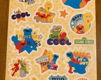 Sandylion Rare Vintage Sesame Street Stickers Collectible Cookie