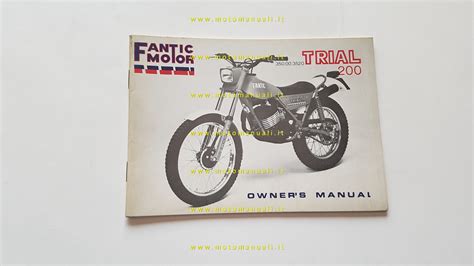 Fantic Motor Trial 200 Manuale Uso Manutenzione Originale INGLESE MotoFox