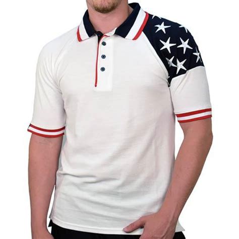 Usa Freedom Flag Polo Cotton Pique Fabric Poly Cotton Polo Etsy