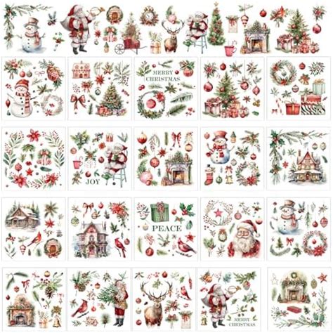 Amazon Sinmoe Sheets Christmas Rub On Transfers For Craft X