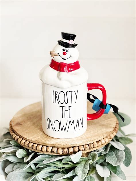 Rae Dunn Frosty the Snowman Topper Mug - Etsy