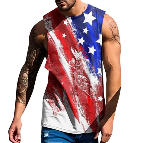 Tiqkatyck Mens Shirts Clearance Items Male Independence Day Spring