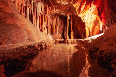 Beautiful Section Of An Underground Cave In Australia Photo Pathway