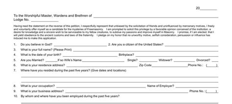 Freemason Application Form Fill Out Printable Pdf Forms Online