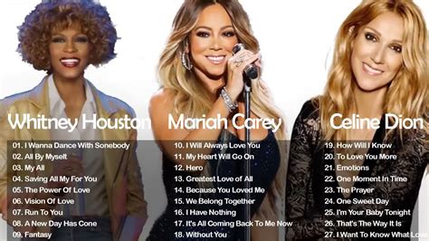 Whitney Houston Mariah Carey Celine Dion Greatest Hits Full Live Best